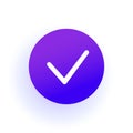 Checkbox icon. Thin Checkmark. Purple gradient Royalty Free Stock Photo