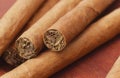 Thin cigars tobacco macro background Royalty Free Stock Photo