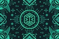 Thin circuit trace lines on technology background. Abstract digital tech background illustration. Electronics and computer
