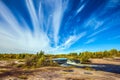 Thin clouds over Winnipeg River