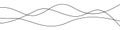 Thin curved wavy lines, curvy long squiggles line Royalty Free Stock Photo