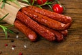 Thin Dry Smoked Polish Sausage Kabanos or Cabanossi