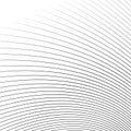 Thin dynamic curved lines monochrome geometric pattern