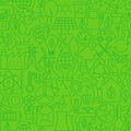 Thin Ecology Environment Line Seamless Green Pattern