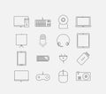 Thin electronic computer device icon set Royalty Free Stock Photo