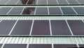 Thin film solar cells or amorphous silicon solar cells on a roof