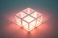 4 thin glowing squares arranged in 2x2 formation, connected to each other. Generative AI