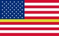 Thin Gold Line American Flag. Flag Representing 911 and other first responder communications dispatchers. Thin Gold Line Three Royalty Free Stock Photo