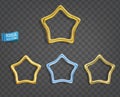 Thin Gold stars isolated on gray background. Vector set. Elements for decorative decoration of festive layouts. Premium gold icons Royalty Free Stock Photo