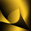 Golden background. Wavy thin elegant stripes. Royalty Free Stock Photo