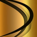 Golden background. Wavy thin elegant stripes. Royalty Free Stock Photo