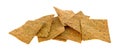 Thin gourmet snack crackers on a white background