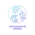 Thin gradient icon cost savings for farmers concept