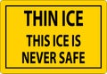 Thin Ice Sign This Ice Is Never Safe Royalty Free Stock Photo