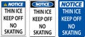 Thin Ice Sign Warning - Thin Ice Keep Off No Skating