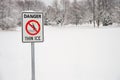 Thin Ice Warning Sign