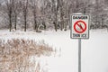 Thin Ice Warning Sign