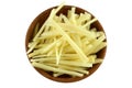 Thin julienne strips of ginger rhizome root Royalty Free Stock Photo