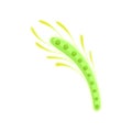 Thin light green plankton with yellow tentacles. Vector illustration