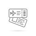 thin line airline tickets icon