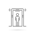 thin line airport security scanner icon