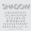 Thin Line alphabet with shadow. Royalty Free Stock Photo