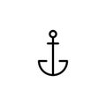 Thin line anchor icon