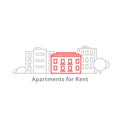 Thin line apartments for rent Royalty Free Stock Photo