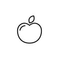 Thin line apple icon on white