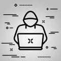 coder icon on a grey background