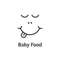 Thin line baby food logo