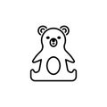 Thin line baby icon. Toy, plaything bear. Royalty Free Stock Photo