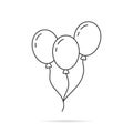 Thin line balloon icon with shadow Royalty Free Stock Photo