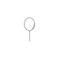 thin line balloon icon with shadow. concept of valentine day, recreational, recreation park item, festival, toy. isolated on white Royalty Free Stock Photo