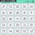 Thin line banking and finance icons set