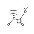 thin line big data analytics or kpi icon