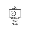 Thin line black camera logo like upload your photo Royalty Free Stock Photo