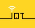 Thin line black iot banner Royalty Free Stock Photo