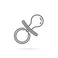 thin line black pacifier icon like baby toy Royalty Free Stock Photo