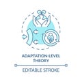 Thin line blue adaptation level theory icon concept