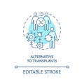 Thin line blue alternative to transplants icon concept