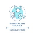 Thin line blue business process efficiency icon concept Royalty Free Stock Photo