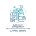 Thin line blue icon curriculum development concept Royalty Free Stock Photo