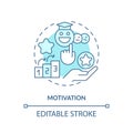 Thin line blue icon motivation concept Royalty Free Stock Photo