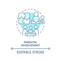 Thin line blue icon parental involvement concept