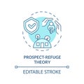 Thin line blue prospect refuge theory icon concept