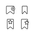 Thin line bookmark icons