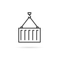 Thin line cargo container icon Royalty Free Stock Photo