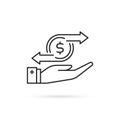 thin line cashflow or money transfer icon Royalty Free Stock Photo