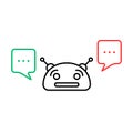 Thin line chatbot with chatter box